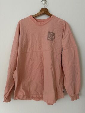 Disney Spirit Jersey Shirt Walt Disney World Pink Size Large L Glitter Crewneck